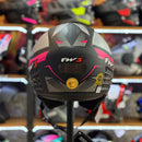 Capacete FW3 X OPEN UP RAPID PRETO COM ROSA