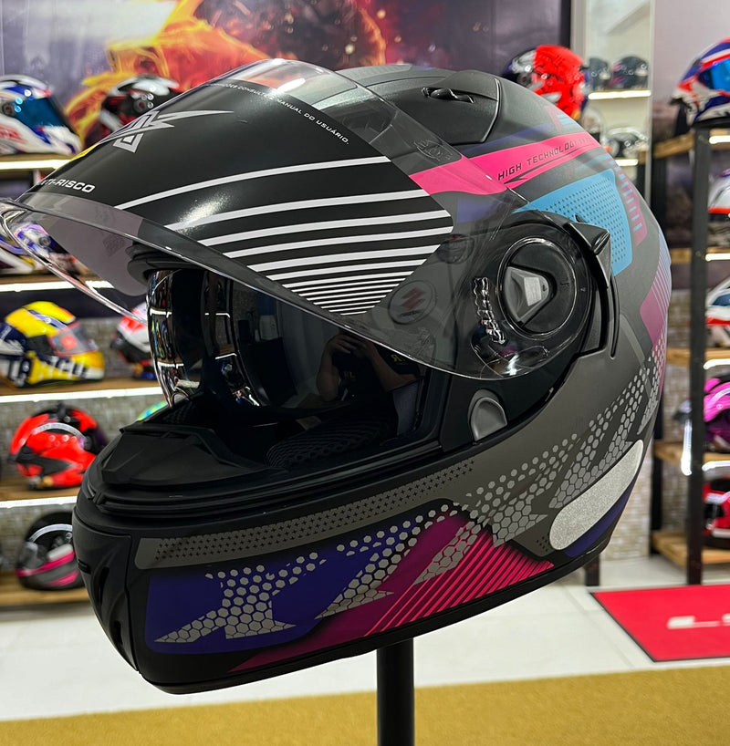 Capacete X troy com óculos interno Rosa