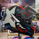 Capacete FW3 GTX STAR, PRETO  AZUL COM VERMELHO