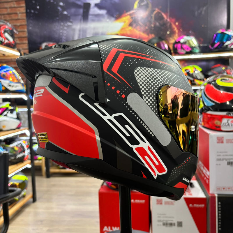 Capacete LS2 FF353 Rapid Doom Vermelho