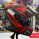 Capacete FW3 GTX R1 Preto fosco e vermelho, com óculos