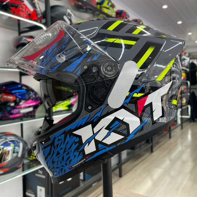 CAPACETE KYT STRIKER 2v FLAMING NARDO GREY BLUE
