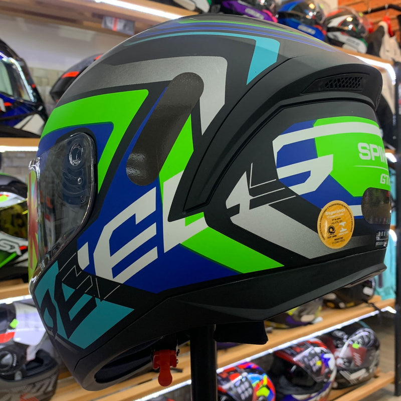 CAPACETE PEELS SPIKE II GTX PRETO FOSCO AZUL