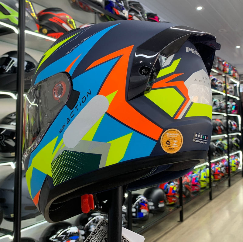 CAPACETE PEELS ICON 23 ACTION AZ FOSCO AMARELO