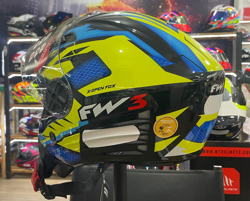 Capacete Aberto FW3 X Open Up Fox Amarelo com preto