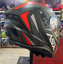 Capacete Sportivo ASX Draken Vector Fosco Vermelho, preto e cinza