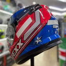 Capacete Texx STRIKE SUPERSTAR AZUL VERMELHO BRANCO