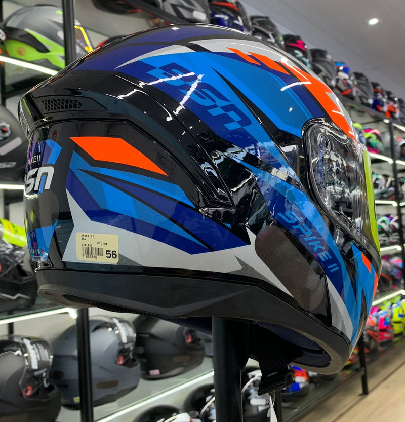 CAPACETE PEELS SPIKE II BSN PRETO AZUL