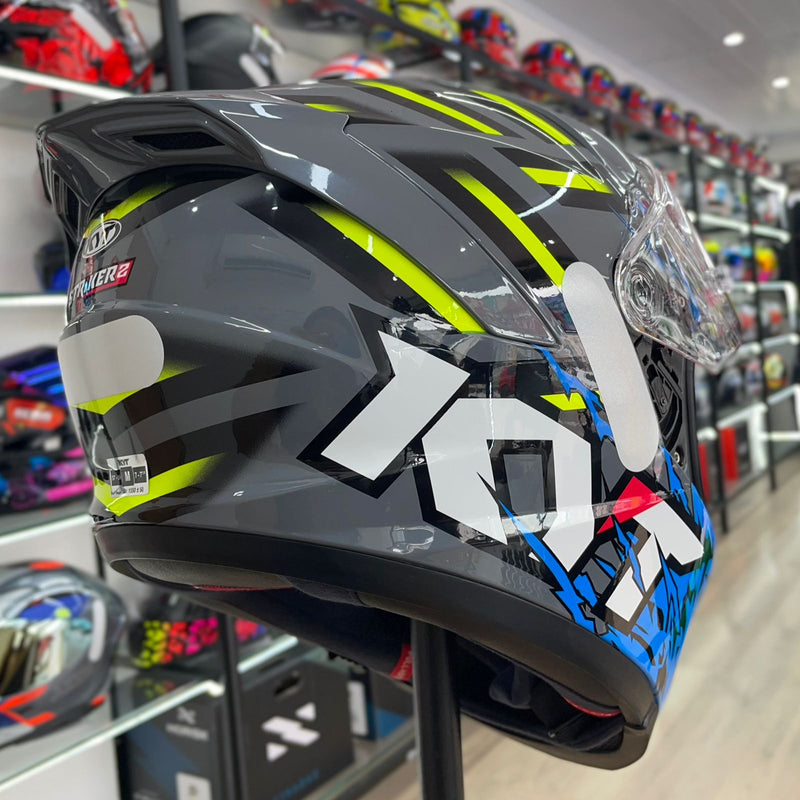 CAPACETE KYT STRIKER 2v FLAMING NARDO GREY BLUE