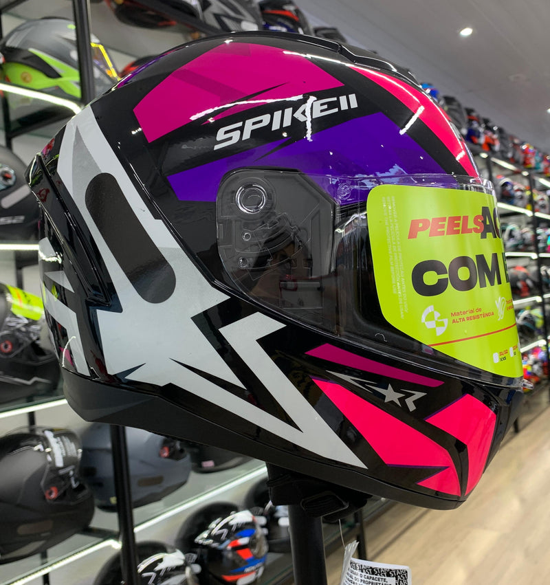 CAPACETE PEELS SPIKE II 1ST PRETO PINK