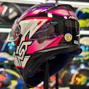 Capacete ASX EAGLE SV FAST PRETO BRIL LILAS/ROSA