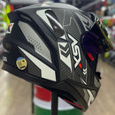 Capacete ASX CITY SV DIAGON PRETO PRATA FOSCO