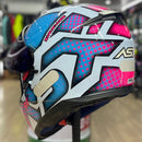 Capacete ASX EAGLE SV LINES BRANCO BRIL AZUL/ROS