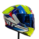 Capacete KYT TT COURSE XAVI FORES CROSSOVER BLUE RED YELLOW