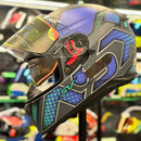 Capacete ASX EAGLE SV LINES CINZA FOSCO TIF/LILAS