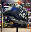 Capacete ASX DRAKEN PILOT BRILHO AZUL BRANCO VERM