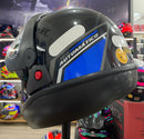 Capacete EBF Automático Bolt, Preto e Azul