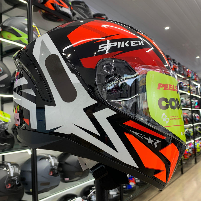 CAPACETE PEELS SPIKE II 1ST PRETO VERMELHO