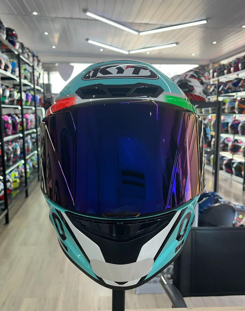 KYT TT COURSE Leopard Dalla Porta + Viseira Colorida e Aero