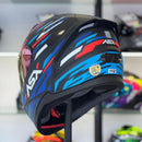 Capacete Asx City Arrow Azul Verm Peto Fosco