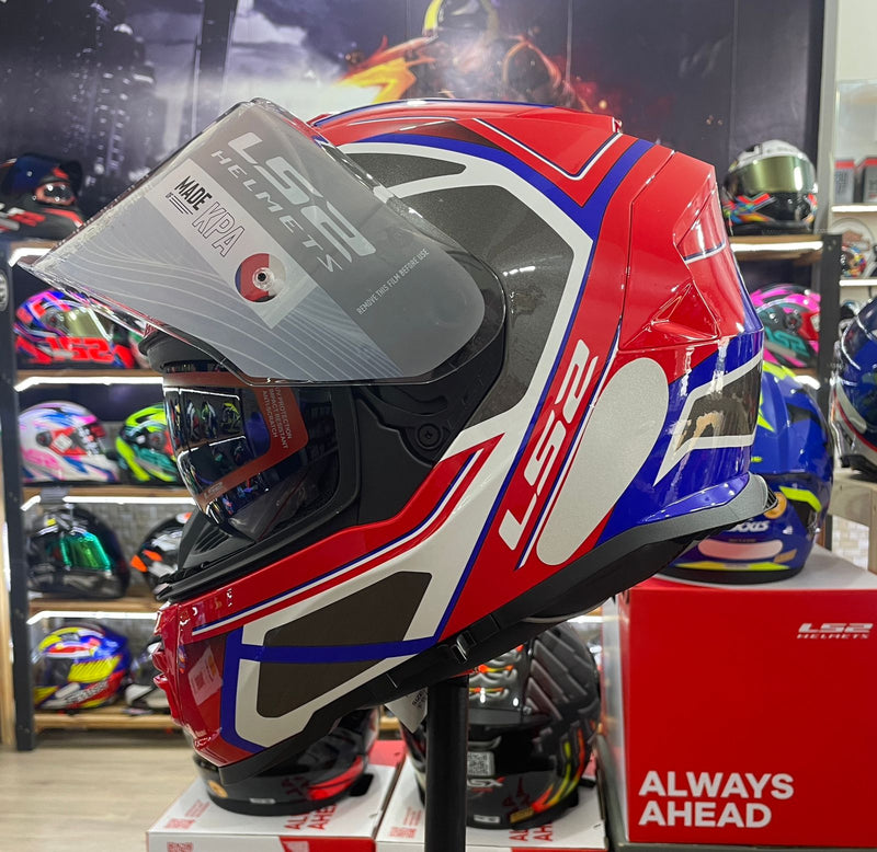 Capacete LS2 FF800 Storm Vermelho Azul e Branco
