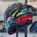 Capacete ASX City Arrow Preto Azul Amarelo
