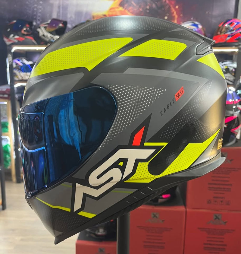 Capacete Sportivo ASX Eagle Fast Amarelo e cinza
