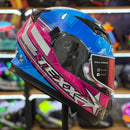 CAPACETE TEXX STRIKE SUPERSTAR AZUL ROSA BRANCO