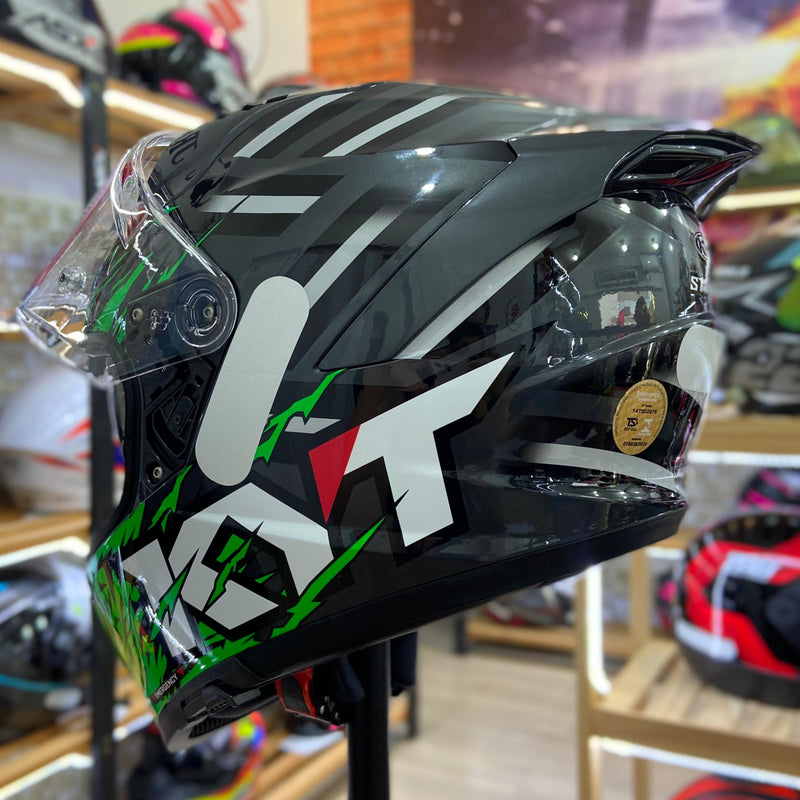 Capacete KYT STRIKER  2V FLAMING ANTH GREEN