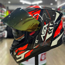 Capacete ASX CITY SV DIAGON VERMELHO E GRAFITE